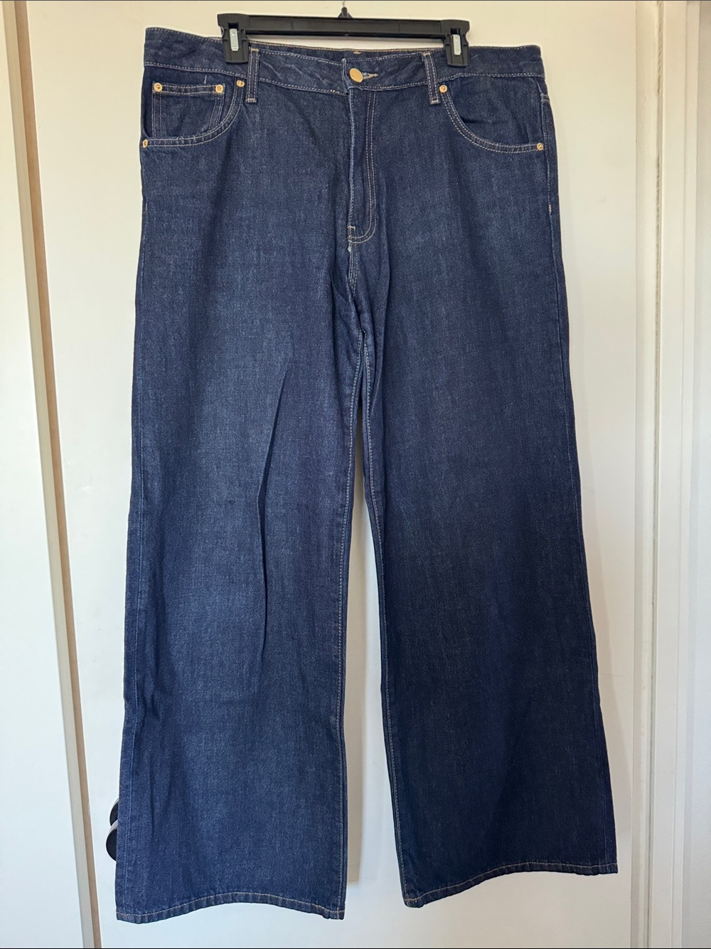 Zara Dark Blue Wide-Leg Jeans - Classic Denim